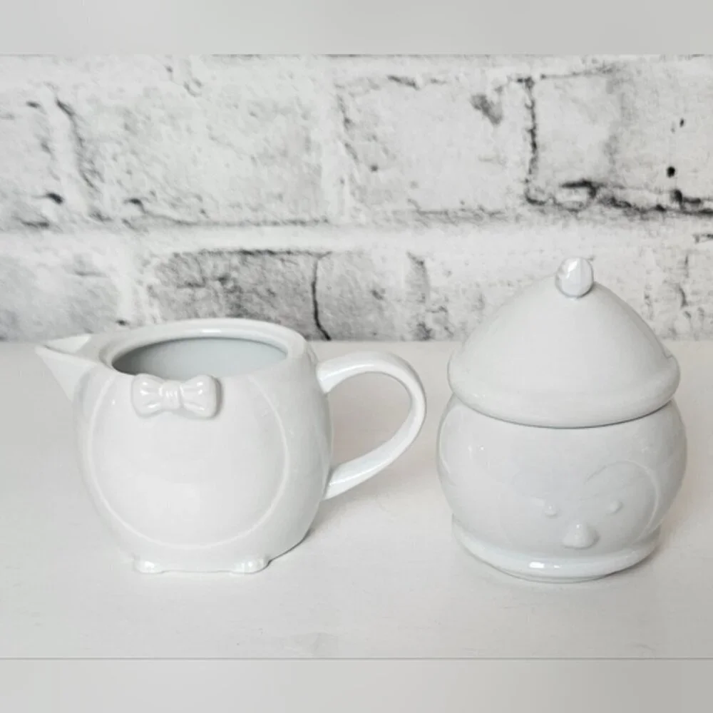 Vintage Penguin Creamer and Sugar Bowl Stacked.
